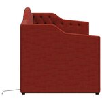 Vidaxl lit avec matelas et éclairage usb rouge bordeaux tissu 90x200cm