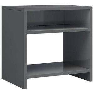 vidaXL Table de chevet gris brillant 40x30x40 cm bois d'ingénierie