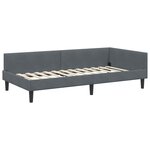 vidaXL Cadre de lit d'angle avec tête de lit Gris foncé 80 x 200 cm
