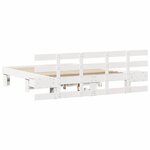 vidaXL Cadre de lit avec tiroir Blanc 150 x 200 cm bois