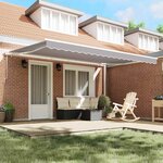 vidaXL Auvent rétractable électrique Gris clair 450 × 300 cm