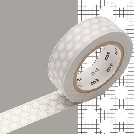 Masking Tape MT tissé gris Pois blanc - hougan dot gray