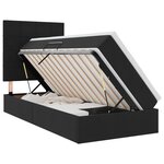 vidaXL Lit de rangement LED avec matelas Noir 90 x 190 cm Velours