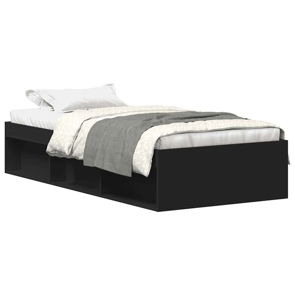 vidaXL Cadre de lit sans matelas noir 90x200 cm