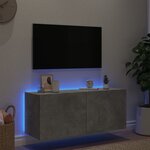 vidaXL Meuble TV mural avec lumières LED gris béton 100x35x41 cm