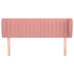 vidaXL Tête de lit avec oreilles Rose 147x23x78/88 cm Velours