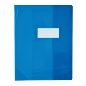 Protège-cahier PVC 150 Strong Line 17x22 cm Marque-page Translucide bleu ELBA