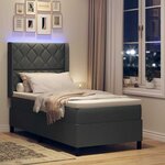 vidaXL Lit à ressorts avec matelas Gris foncé 100 x 200 cm tissu
