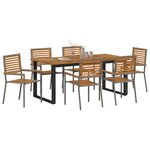 vidaXL Ensemble de salle à manger pour jardin 7 Pièces Gris