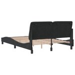 vidaXL Cadre de lit avec tête de lit Noir 140x190 cm Velours