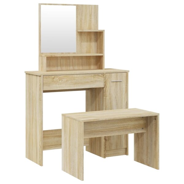 vidaXL Ensemble de coiffeuse Chêne Sonoma 86 5x35x136 cm