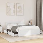 vidaXL Cadre de lit avec tête de lit sans matelas blanc 140x200 cm