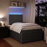 vidaXL Sommier à lattes de lit et matelas gris foncé 120x190cm velours