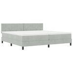 vidaXL Lit à ressorts avec matelas Gris clair 200 x 200 cm tissu