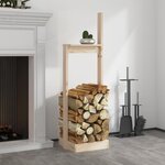 vidaXL Porte-bûches 33 5x30x110 cm Bois massif de pin