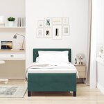 vidaXL Lit à ressorts avec matelas Vert foncé 90 x 190 cm tissu