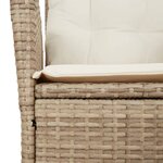 vidaXL Ensemble à manger de jardin et coussins 3 Pièces Beige poly rotin