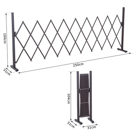Barrière extensible rétractable barrière de sécurité 250L x 31l x