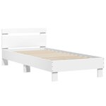 vidaXL Cadre de lit avec tête de lit et lumières LED blanc 90x190 cm