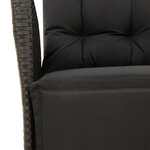 vidaXL Ensemble à manger de jardin coussins 7Pièces Noir Résine tressée