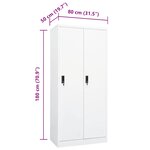 vidaXL Garde-robe Blanc 80x50x180 cm Acier