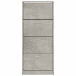 vidaXL Armoire à chaussures Gris béton 63x24x147 cm Bois d'ingénierie