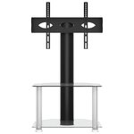 vidaXL Meuble TV d'angle 2 niveaux pour 32-70 pouces noir argenté