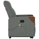 vidaXL Fauteuil de massage inclinable Gris foncé Tissu
