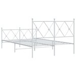 vidaXL Cadre de lit métal sans matelas et pied de lit blanc 120x190 cm