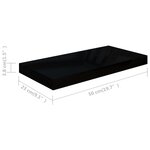 vidaXL Étagère murale flottante 2 Pièces Noir brillant 50x23x3 8 cm MDF