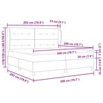 vidaXL Lit à ressorts avec matelas  Tissu noir  200 x 200 cm