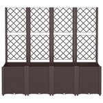 vidaXL Jardinière avec treillis marron 160x40x140 cm PP