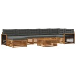 vidaXL Ensemble de canapés d'extérieur 8 pc Naturel et Anthracite