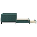 vidaXL Lit de jour et gigogne et tiroirs vert foncé 100x200 cm velours