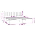 vidaXL Cadre de lit métal sans matelas avec tête de lit noir 200x200cm