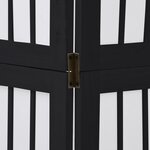 vidaXL Cloison de séparation 4 panneaux noir bois de paulownia massif