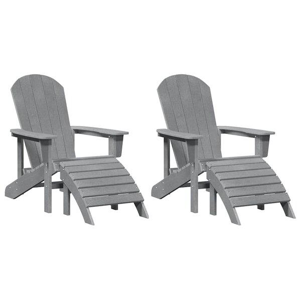vidaXL Chaise de jardin 2 Pièces Gris clair 83 x 74 x 92 cm Polyéthylène