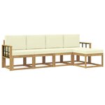 vidaXL Ensemble de canapés d'extérieur 5 pc Blanc et crème