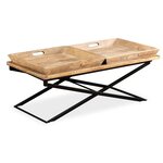 vidaXL Table basse Bois de manguier massif 110x55x42 cm