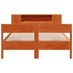 vidaXL Lit bibliothèque sans matelas cire marron 140x190 cm pin massif
