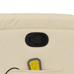 vidaXL Fauteuil inclinable de massage crème tissu