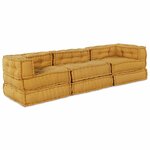 vidaXL Canapé modulaire 3 Pièces Jaune tissu