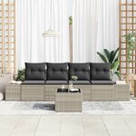 vidaXL Ensemble de canapé de jardin 5 Pièces Gris clair et gris foncé