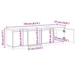 vidaXL Meuble TV Blanc 156x37x45 cm Bois de pin massif