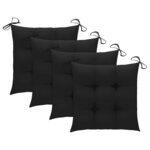 vidaXL Chaises à manger d'extérieur lot de 3 et coussins Acacia massif