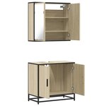 vidaXL Ensemble de meubles de salle de bain 2 Pièces chêne sonoma