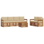 vidaXL Ensemble de canapés d'extérieur 7 Pièces Naturel et Beige
