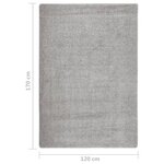 vidaXL Tapis shaggy antidérapant Gris clair 120x170 cm