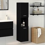 vidaXL Cabinet de salle de bain avec porte Chêne noir 30 x 30 x 130 cm