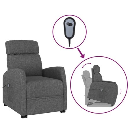 vidaXL Fauteuil Gris foncé Tissu